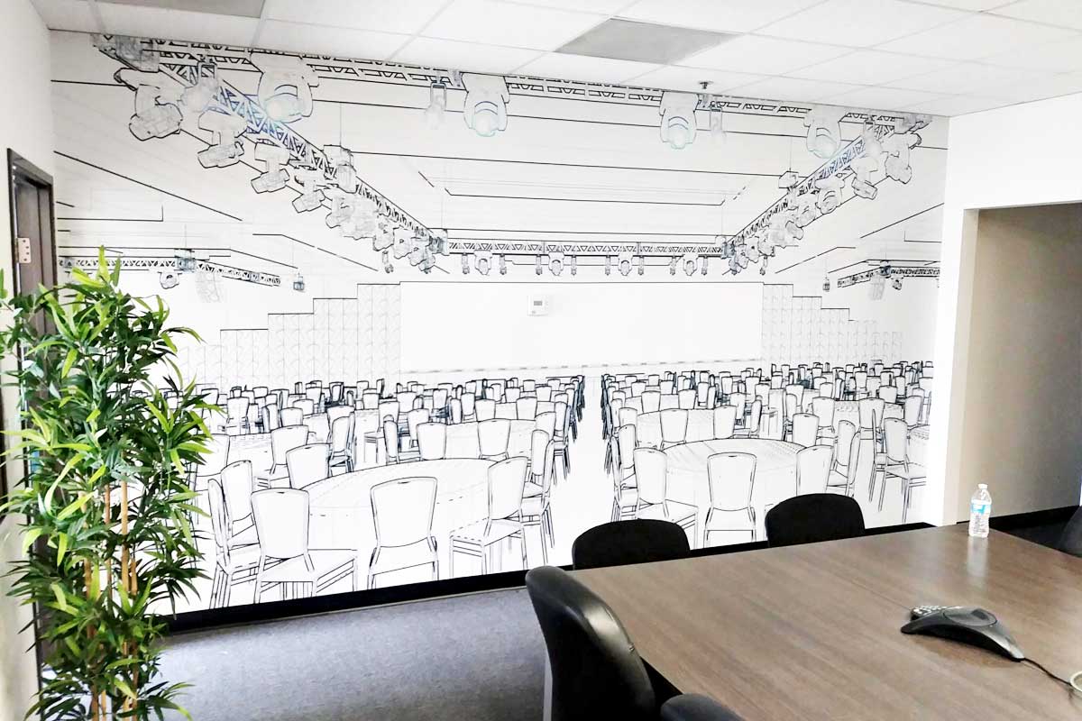 Custom wall graphic for conference rooms