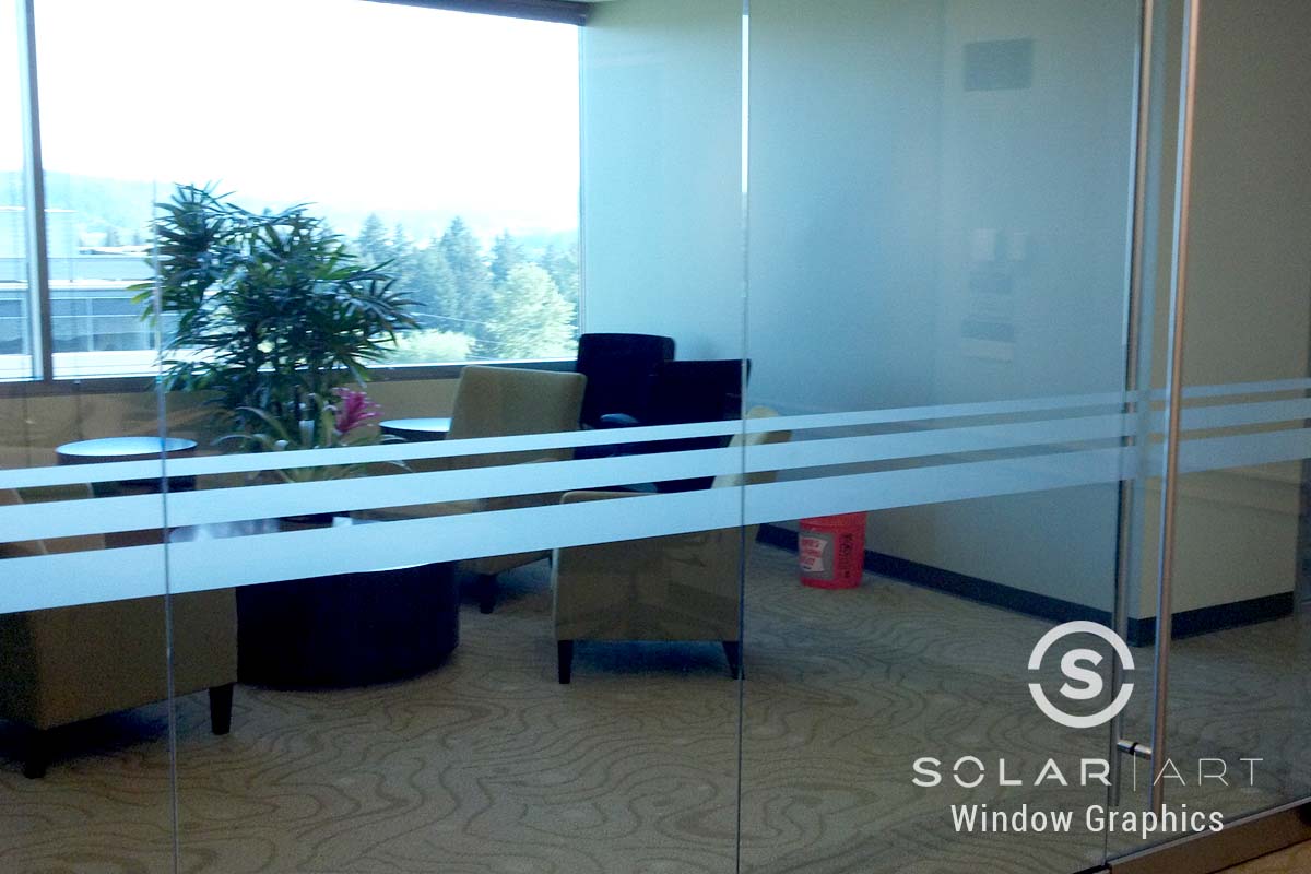 Frosted window film stripes