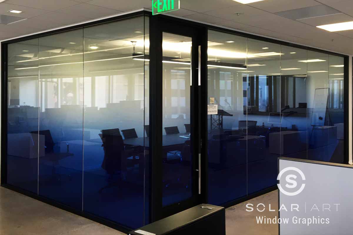 Blue gradient window film