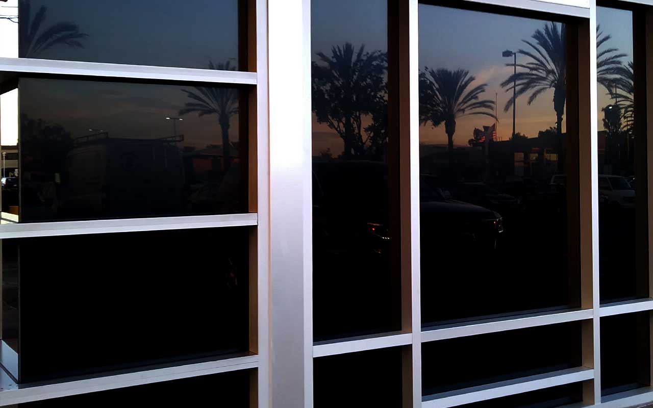 blackout window film for commercial glass